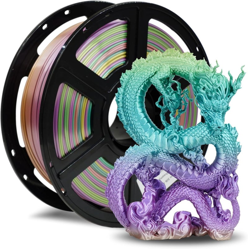 FLASHFORGE Silk PLA Filament 1.75mm, 3D Printer Filament 1kg (2.2lbs) Spool, Smooth and Silky Texture 3D Printing Filament, Dimensional Accuracy +/- 0.02mm - Image 1